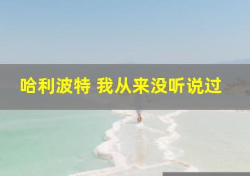 哈利波特 我从来没听说过